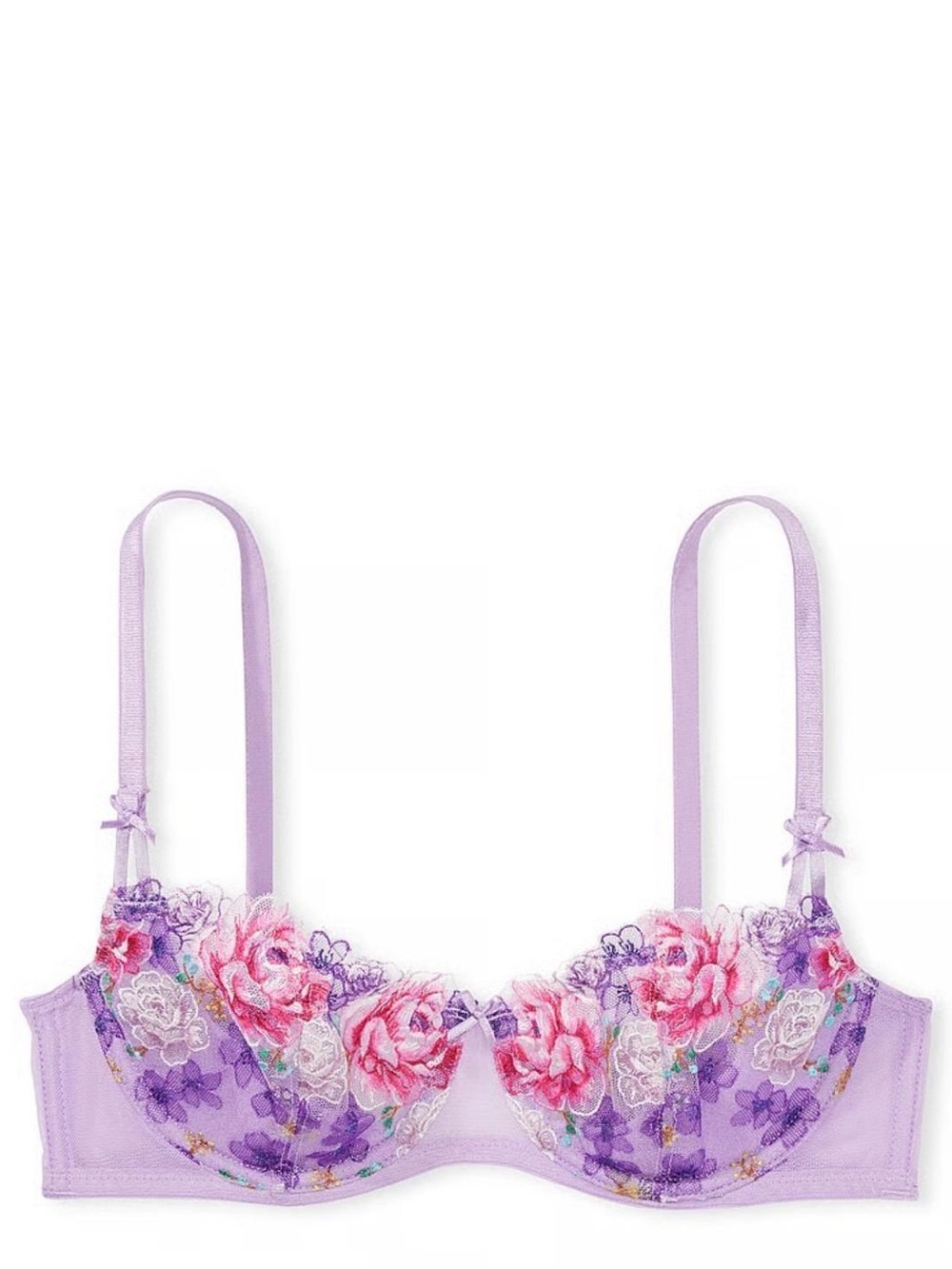 Victoria's Secret Lavender Floral Embroidered Underwire Bra